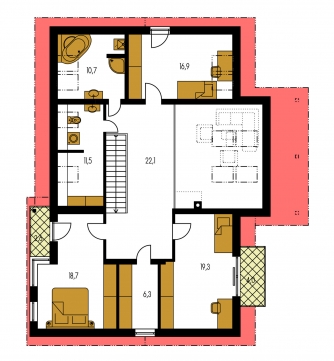 Mirror image | Floor plan of second floor - TREND 262